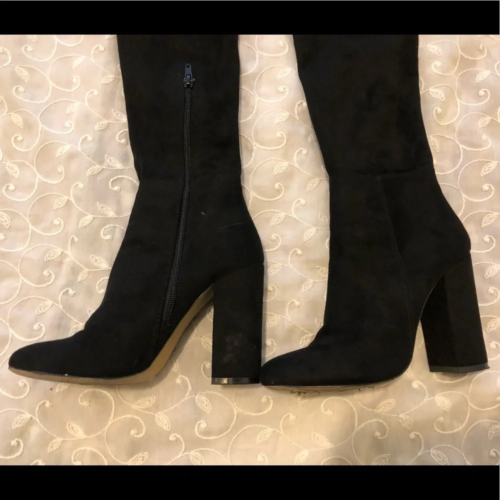 Lulu's Black Thigh High Boots - Size 6